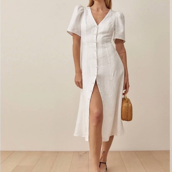 Reformation White Midi Dress - Picture 3 of 8
